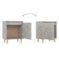 vidaXL Comodino con Gambe in Legno Massello Grigio Cemento 40x30x50 cm vidaXL Comodino con Gambe in Legno Massello Grigio Cemento 40x30x50 cm