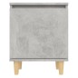 vidaXL Comodino con Gambe in Legno Massello Grigio Cemento 40x30x50 cm vidaXL Comodino con Gambe in Legno Massello Grigio Cemento 40x30x50 cm