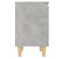 vidaXL Comodino con Gambe in Legno Massello Grigio Cemento 40x30x50 cm vidaXL Comodino con Gambe in Legno Massello Grigio Cemento 40x30x50 cm