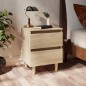 vidaXL Comodino con Gambe in Massello di Pino Rovere Sonoma 40x35x50cm vidaXL Comodino con Gambe in Massello di Pino Rovere Sonoma 40x35x50cm