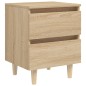 vidaXL Comodino con Gambe in Massello di Pino Rovere Sonoma 40x35x50cm vidaXL Comodino con Gambe in Massello di Pino Rovere Sonoma 40x35x50cm