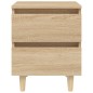 vidaXL Comodino con Gambe in Massello di Pino Rovere Sonoma 40x35x50cm vidaXL Comodino con Gambe in Massello di Pino Rovere Sonoma 40x35x50cm