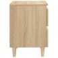 vidaXL Comodino con Gambe in Massello di Pino Rovere Sonoma 40x35x50cm vidaXL Comodino con Gambe in Massello di Pino Rovere Sonoma 40x35x50cm