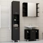 Set Mobili da Bagno 3 pz Nero in Truciolato Set Mobili da Bagno 3 pz Nero in Truciolato