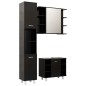 Set Mobili da Bagno 3 pz Nero in Truciolato Set Mobili da Bagno 3 pz Nero in Truciolato