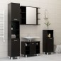 Set Mobili da Bagno 3 pz Nero in Truciolato Set Mobili da Bagno 3 pz Nero in Truciolato