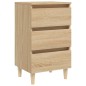 vidaXL Comodino con Gambe in Legno Massello Rovere Sonoma 40x35x69cm vidaXL Comodino con Gambe in Legno Massello Rovere Sonoma 40x35x69cm