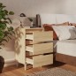 vidaXL Comodino con Gambe in Legno Massello Rovere Sonoma 40x35x69cm vidaXL Comodino con Gambe in Legno Massello Rovere Sonoma 40x35x69cm