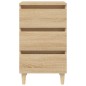vidaXL Comodino con Gambe in Legno Massello Rovere Sonoma 40x35x69cm vidaXL Comodino con Gambe in Legno Massello Rovere Sonoma 40x35x69cm
