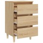 vidaXL Comodino con Gambe in Legno Massello Rovere Sonoma 40x35x69cm vidaXL Comodino con Gambe in Legno Massello Rovere Sonoma 40x35x69cm
