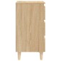 vidaXL Comodino con Gambe in Legno Massello Rovere Sonoma 40x35x69cm vidaXL Comodino con Gambe in Legno Massello Rovere Sonoma 40x35x69cm