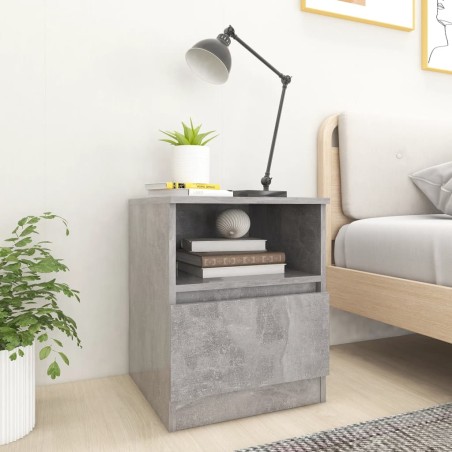 vidaXL Comodino Grigio Cemento 40x40x50 cm in Truciolato