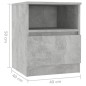 vidaXL Comodino Grigio Cemento 40x40x50 cm in Truciolato vidaXL Comodino Grigio Cemento 40x40x50 cm in Truciolato