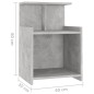vidaXL Comodino Grigio Cemento 40x35x60 cm in Truciolato vidaXL Comodino Grigio Cemento 40x35x60 cm in Truciolato