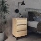 vidaXL Comodino con Gambe in Metallo 2 pz Rovere Sonoma 40x35x69 cm vidaXL Comodino con Gambe in Metallo 2 pz Rovere Sonoma 40x35x69 cm
