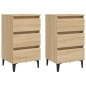 vidaXL Comodino con Gambe in Metallo 2 pz Rovere Sonoma 40x35x69 cm vidaXL Comodino con Gambe in Metallo 2 pz Rovere Sonoma 40x35x69 cm