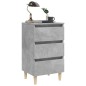 vidaXL Comodini Gambe in Legno Massello 2 pz Grigio Cemento 40x35x69cm vidaXL Comodini Gambe in Legno Massello 2 pz Grigio Cemento 40x35x69cm