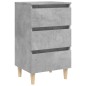 vidaXL Comodini Gambe in Legno Massello 2 pz Grigio Cemento 40x35x69cm vidaXL Comodini Gambe in Legno Massello 2 pz Grigio Cemento 40x35x69cm
