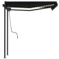 vidaXL Tenda Automatica Sensore Vento e LED 3,5x2,5 cm Antracite vidaXL Tenda Automatica Sensore Vento e LED 3,5x2,5 cm Antracite