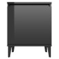vidaXL Comodini con Gambe in Metallo 2 pz Nero Lucido 40x30x50 cm vidaXL Comodini con Gambe in Metallo 2 pz Nero Lucido 40x30x50 cm