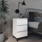vidaXL Comodino con Gambe in Metallo 2 pz Bianco 40x35x69 cm vidaXL Comodino con Gambe in Metallo 2 pz Bianco 40x35x69 cm