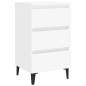 vidaXL Comodino con Gambe in Metallo 2 pz Bianco 40x35x69 cm vidaXL Comodino con Gambe in Metallo 2 pz Bianco 40x35x69 cm