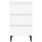 vidaXL Comodino con Gambe in Metallo 2 pz Bianco 40x35x69 cm vidaXL Comodino con Gambe in Metallo 2 pz Bianco 40x35x69 cm
