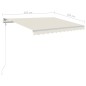 Tenda da Sole Retrattile Manuale con Pali 3,5x2,5 m Crema Tenda da Sole Retrattile Manuale con Pali 3,5x2,5 m Crema