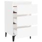 vidaXL Comodino con Gambe in Metallo 2 pz Bianco 40x35x69 cm vidaXL Comodino con Gambe in Metallo 2 pz Bianco 40x35x69 cm