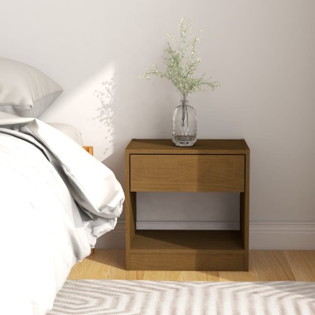 vidaXL Comodino 40x31x40 cm Marrone Miele Legno Massello di Pino