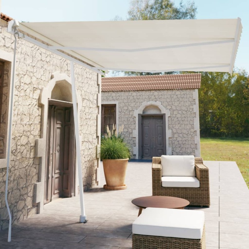Tenda da Sole Retrattile Manuale Autoportante 350x250 cm Crema Tenda da Sole Retrattile Manuale Autoportante 350x250 cm Crema
