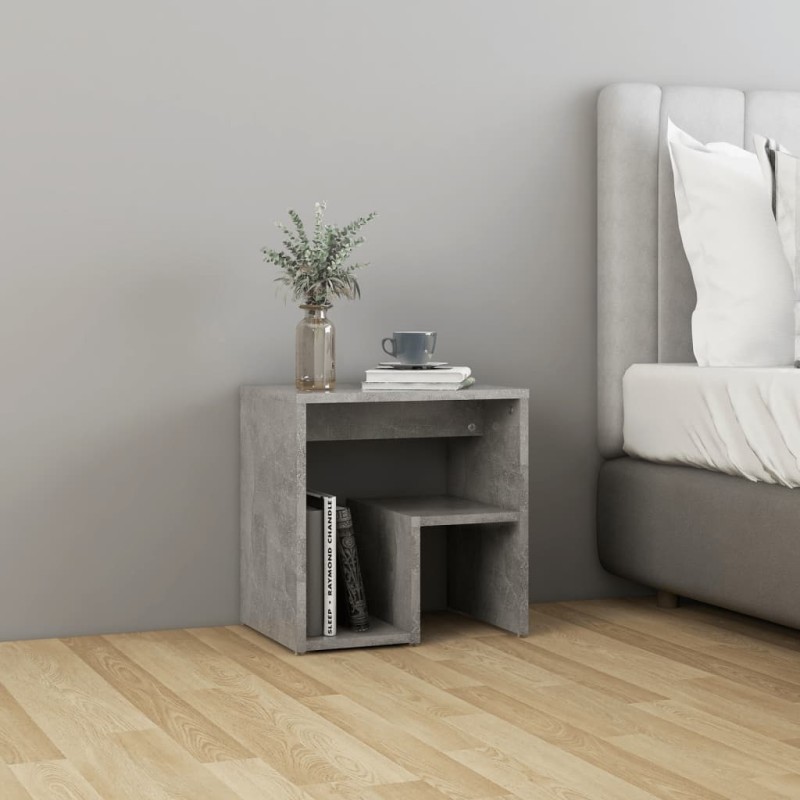 vidaXL Comodino Grigio Cemento 40x30x40 cm in Truciolato vidaXL Comodino Grigio Cemento 40x30x40 cm in Truciolato