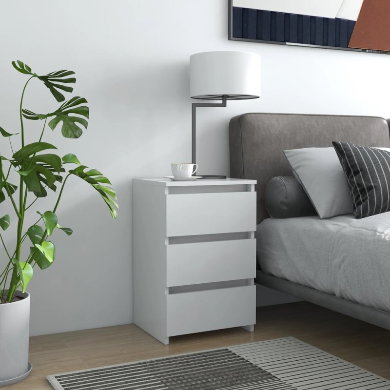vidaXL Comodini 2 pz Bianco Lucido 40x35x62,5 cm in Truciolato vidaXL Comodini 2 pz Bianco Lucido 40x35x62,5 cm in Truciolato