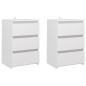 vidaXL Comodini 2 pz Bianco Lucido 40x35x62,5 cm in Truciolato vidaXL Comodini 2 pz Bianco Lucido 40x35x62,5 cm in Truciolato