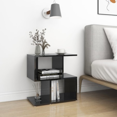 vidaXL Comodini 2 pz Nero Lucido 50x30x51,5 cm in Truciolato