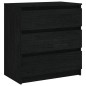 vidaXL Comodino Nero 60x36x64 cm in Legno Massello di Pino vidaXL Comodino Nero 60x36x64 cm in Legno Massello di Pino