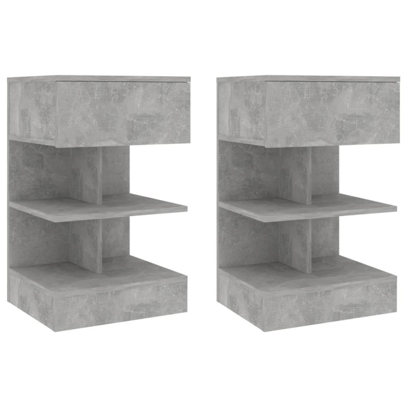 vidaXL Comodini 2 pz Grigio Cemento 40x35x65 cm vidaXL Comodini 2 pz Grigio Cemento 40x35x65 cm
