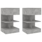 vidaXL Comodini 2 pz Grigio Cemento 40x35x65 cm vidaXL Comodini 2 pz Grigio Cemento 40x35x65 cm