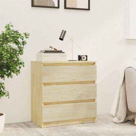 vidaXL Comodino 60x36x64 cm in Legno Massello di Pino