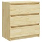 vidaXL Comodino 60x36x64 cm in Legno Massello di Pino