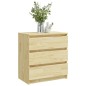 vidaXL Comodino 60x36x64 cm in Legno Massello di Pino