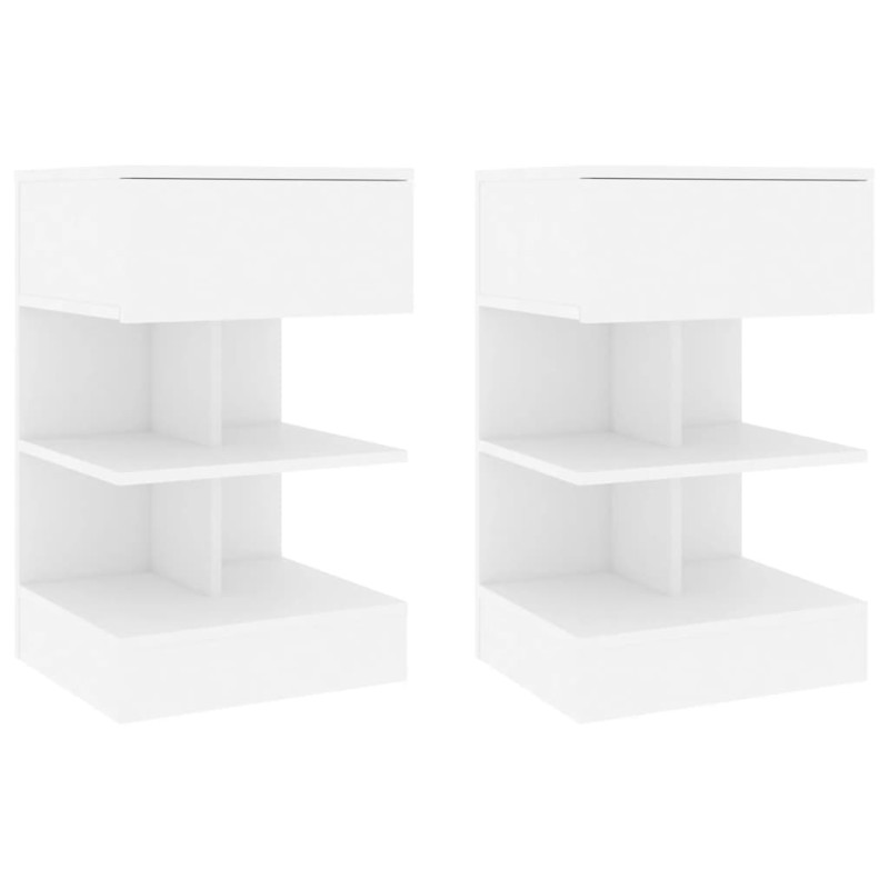 vidaXL Comodini Bianchi 2 pz 40x35x65 cm in Legno Ingegnerizzato vidaXL Comodini Bianchi 2 pz 40x35x65 cm in Legno Ingegnerizzato
