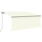 Tenda Sole Retrattile Manuale Parasole e LED 3,5x2,5 m Crema Tenda Sole Retrattile Manuale Parasole e LED 3,5x2,5 m Crema