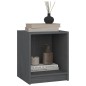 vidaXL Comodino Grigio 35,5x33,5x41,5 cm in Legno Massello di Pino