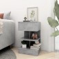 vidaXL Comodino Grigio Cemento 40x35x65 cm in Truciolato