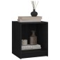 vidaXL Comodino Nero 35,5x33,5x41,5 cm in Legno Massello di Pino