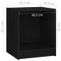 vidaXL Comodino Nero 35,5x33,5x41,5 cm in Legno Massello di Pino