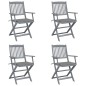 Sedie da Giardino Pieghevoli 4pz con Cuscini in Massello Acacia Sedie da Giardino Pieghevoli 4pz con Cuscini in Massello Acacia