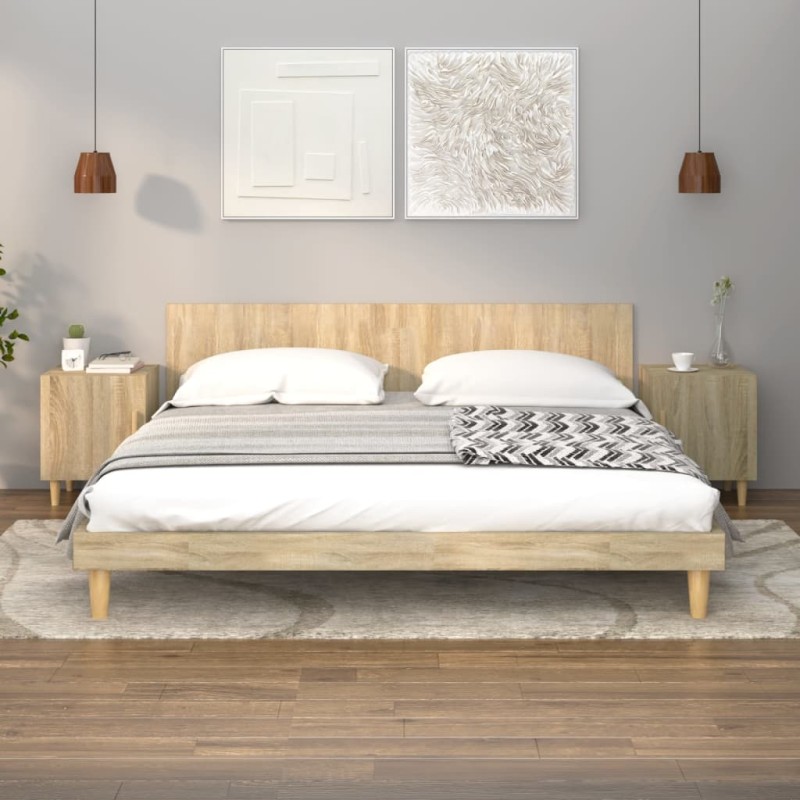 vidaXL Comodini 2 pz Rovere Sonoma in Legno Multistrato vidaXL Comodini 2 pz Rovere Sonoma in Legno Multistrato