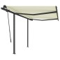 vidaXL Tenda da Sole Retrattile Manuale con Pali 3,5x2,5 m Crema